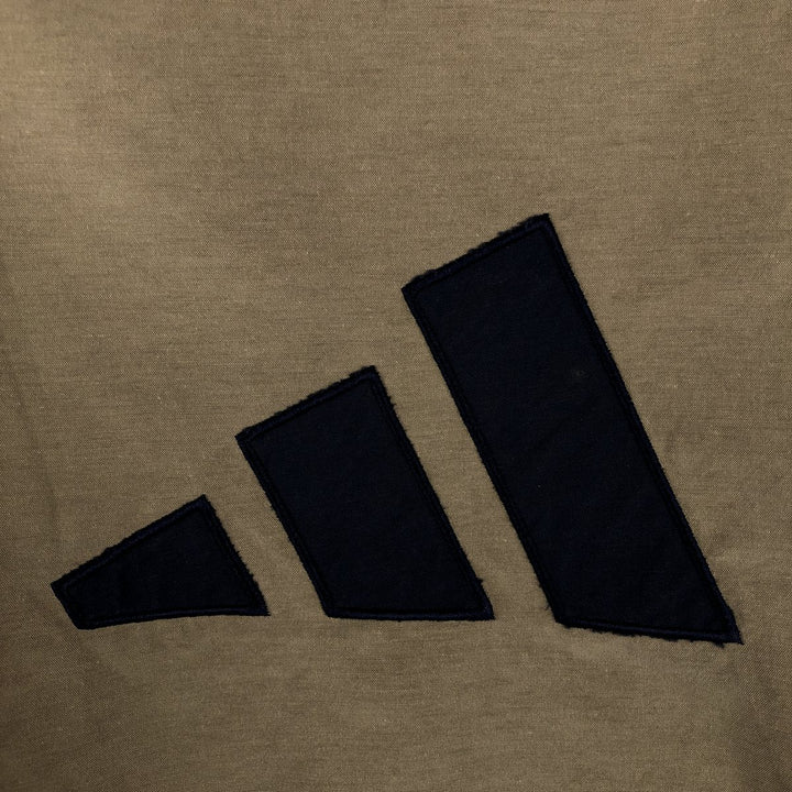 90s-00'S Adidas Back Logo 3-Line Cotton Jacket, Men's Size L cotton beige type brown Vintage Second Hand