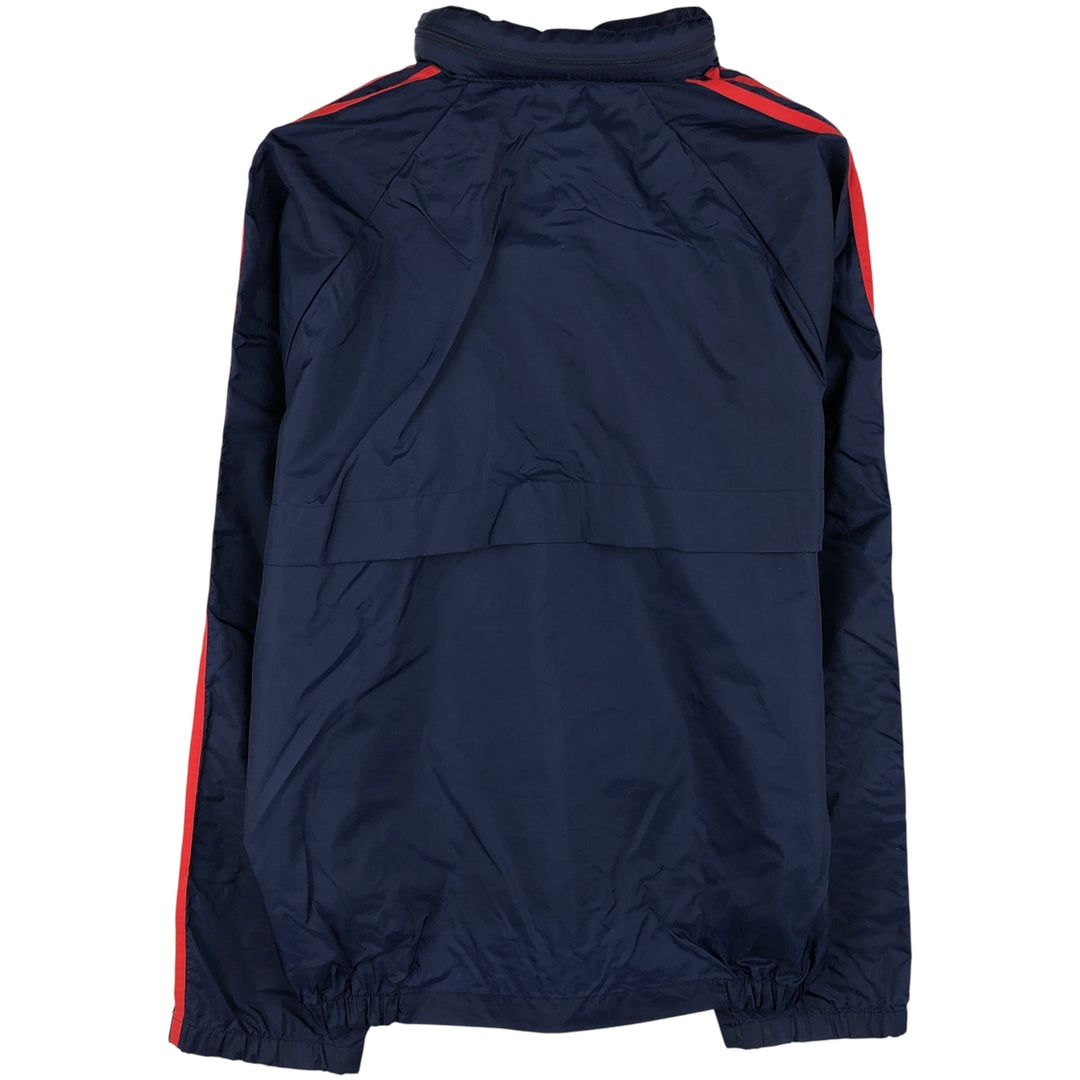 Vintage 1980'S Adidas Trefoil logo three-stripe nylon jacket, men's size L Nylon navy blue type Vintage Second Hand