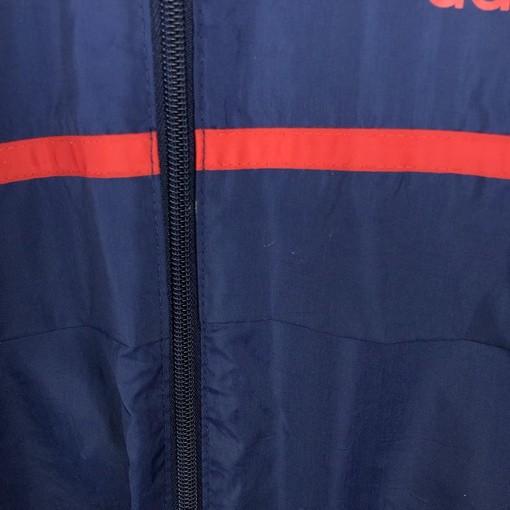 Vintage 1980'S Adidas Trefoil logo three-stripe nylon jacket, men's size L Nylon navy blue type Vintage Second Hand