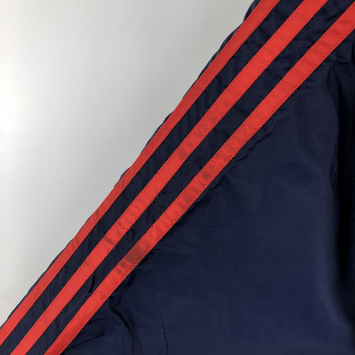 Vintage 1980'S Adidas Trefoil logo three-stripe nylon jacket, men's size L Nylon navy blue type Vintage Second Hand