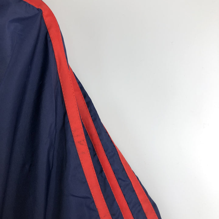 Vintage 1980'S Adidas Trefoil logo three-stripe nylon jacket, men's size L Nylon navy blue type Vintage Second Hand