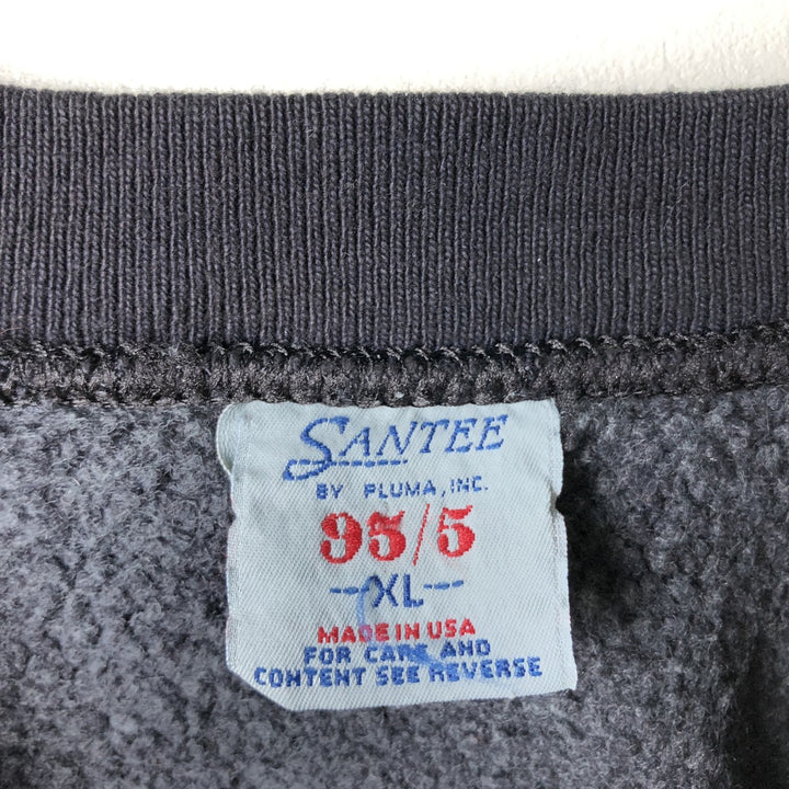 Vintage 90'S Pluma Santee printed sweatshirt, made in the USA, men's size XL cotton black type Vintage Second Hand