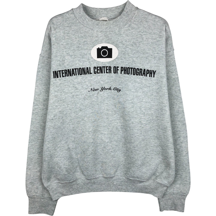 90'S Fruit of the Loom printed sweatshirt, made in the USA, men's size L, vintage cotton gray type Vintage Second Hand