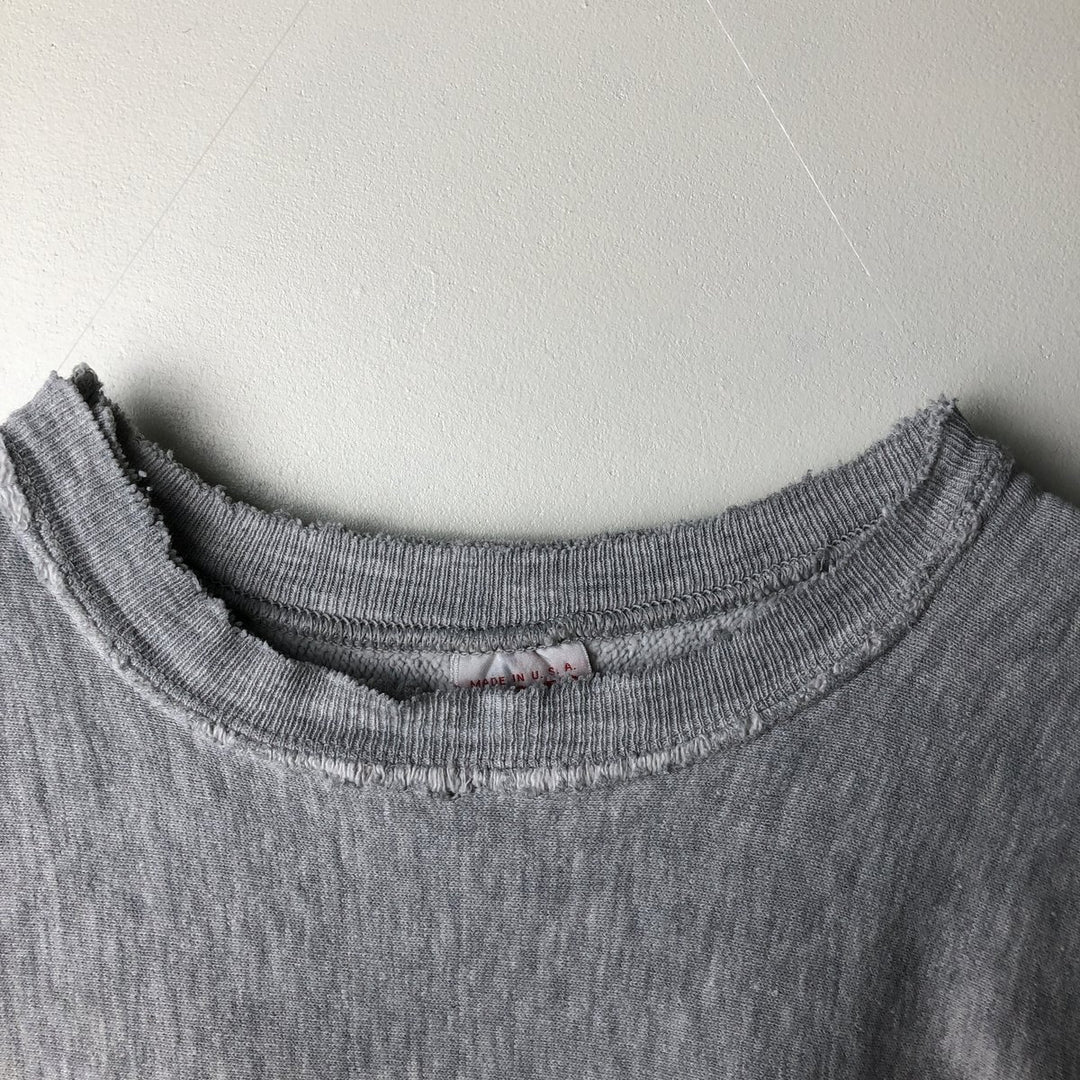90'S MVP "Late Night with David Letterman" Print Sweatshirt, Made in USA, Men's Size XL cotton gray type Vintage Second Hand