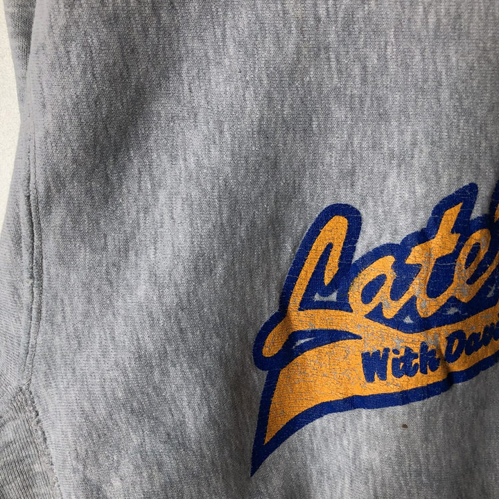 90'S MVP "Late Night with David Letterman" Print Sweatshirt, Made in USA, Men's Size XL cotton gray type Vintage Second Hand