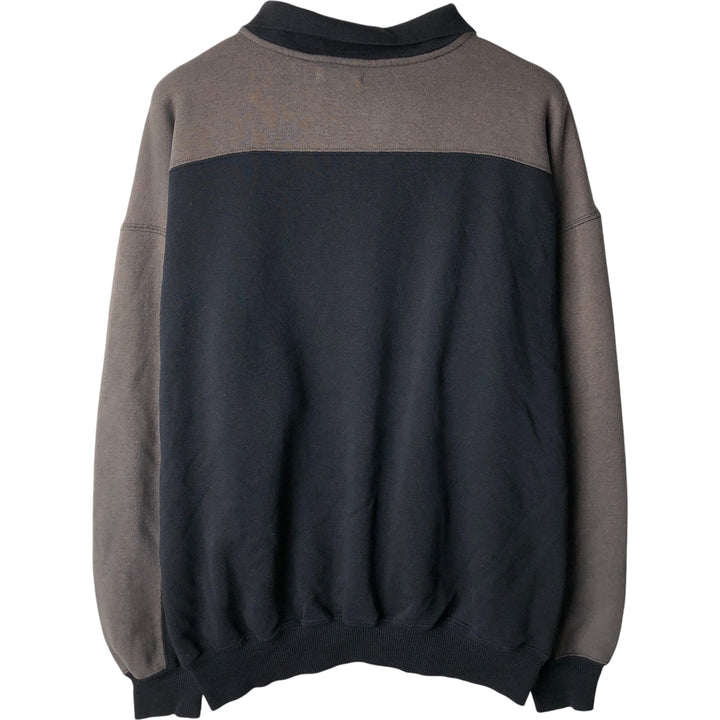 Bugle Boy Collared Sweatshirt, Men's Size L polyester Khaki type Vintage Second Hand