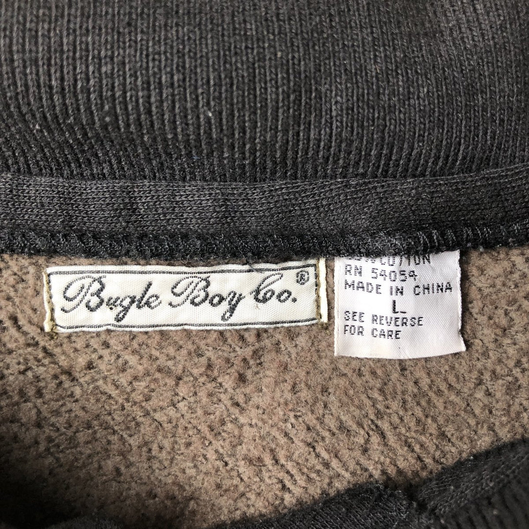 Bugle Boy Collared Sweatshirt, Men's Size L polyester Khaki type Vintage Second Hand