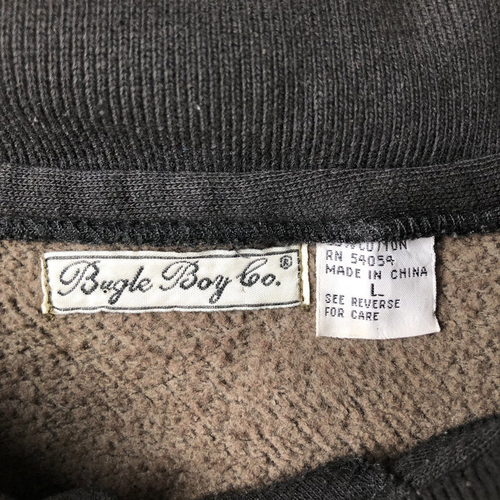Bugle Boy Collared Sweatshirt, Men's Size L polyester Khaki type Vintage Second Hand