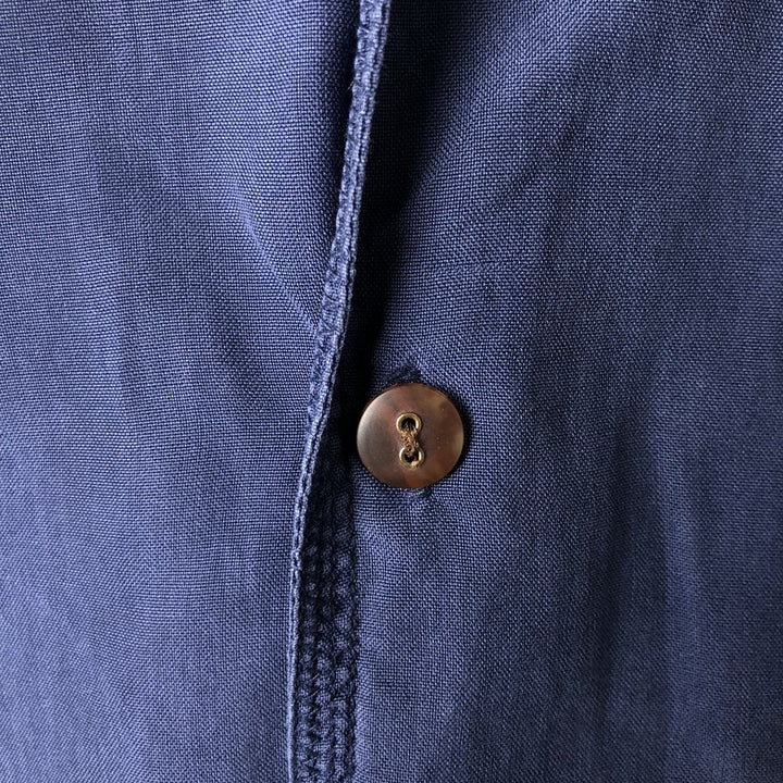 CITY Short Sleeve Open Collar Silk Shirt, Box Shirt, Men's Size L silk blue type Vintage Second Hand