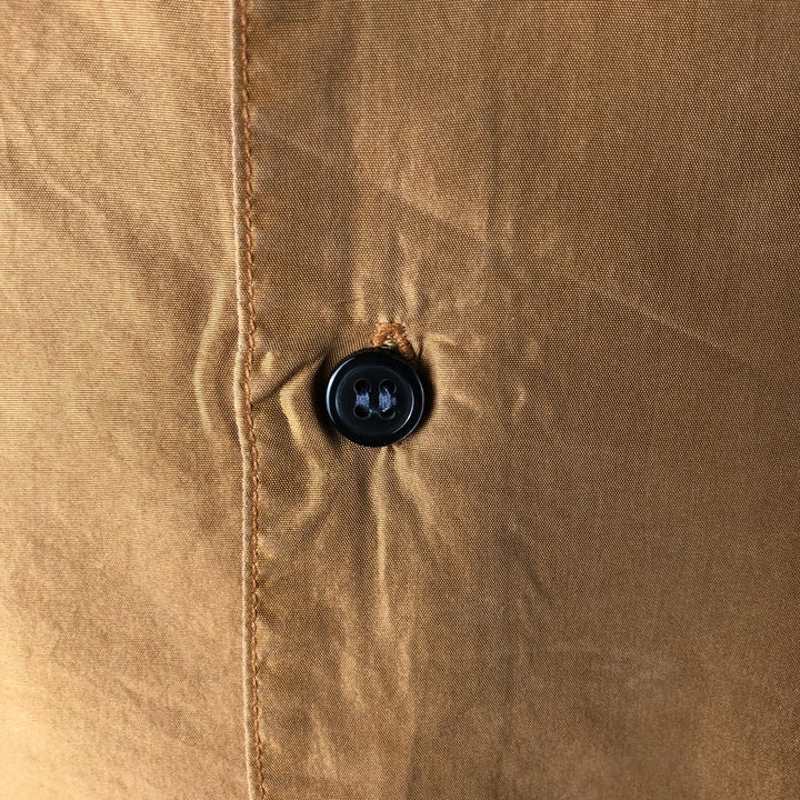 Perry Ellis short-sleeved open-collar silk shirt, men's size M silk brown type Vintage Second Hand