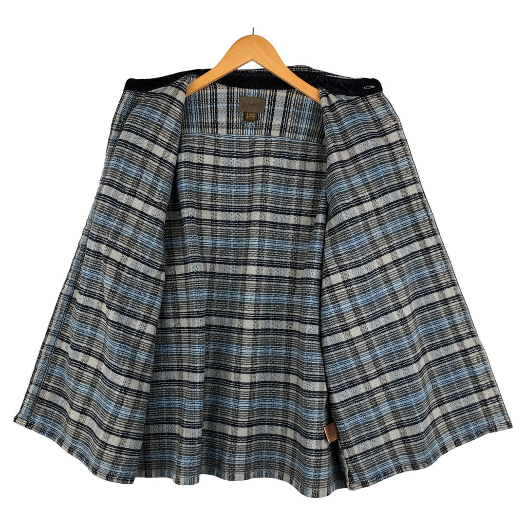 90s~00'S St. John's Bay Long Sleeve Flannel Check Shirt Men's XL Vintage cotton gray type Vintage Second Hand