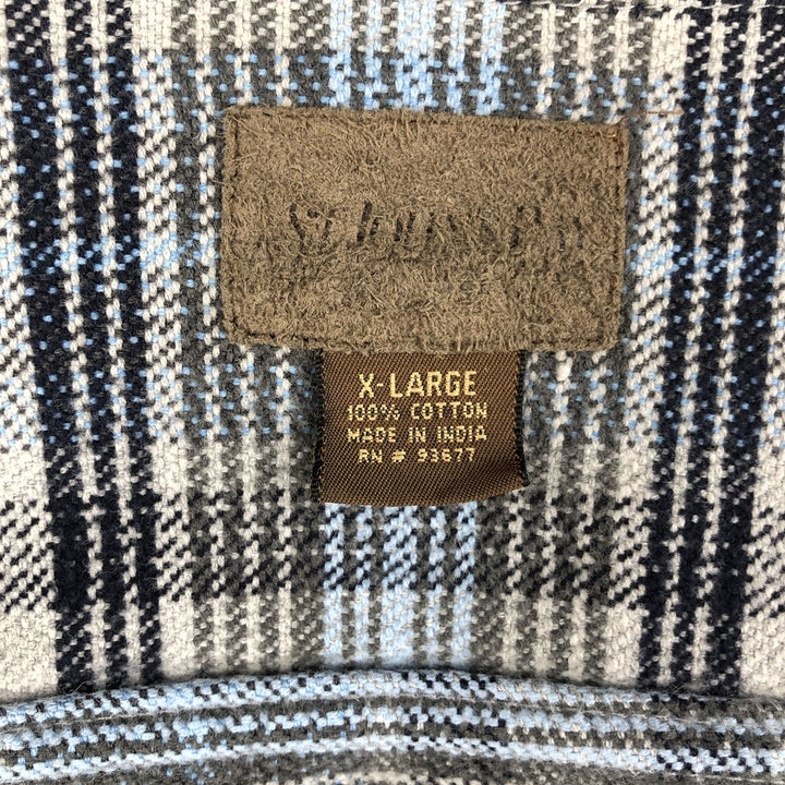 90s~00'S St. John's Bay Long Sleeve Flannel Check Shirt Men's XL Vintage cotton gray type Vintage Second Hand