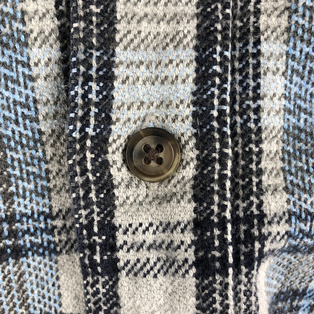 90s~00'S St. John's Bay Long Sleeve Flannel Check Shirt Men's XL Vintage cotton gray type Vintage Second Hand