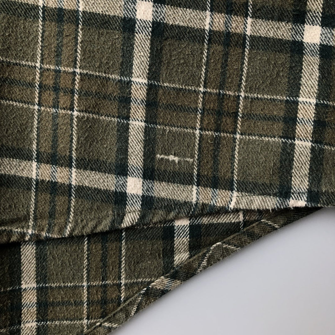 90s-00'S Cabela's Long Sleeve Button-Down Light Flannel Check Shirt, Men's Size L, Vintage cotton green type Vintage Second Hand