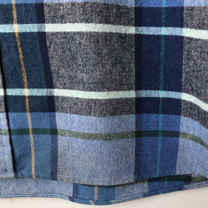 90s-00'S Vintage LLBean Long Sleeve Flannel Check Shirt, Men's Size L cotton blue type Vintage Second Hand