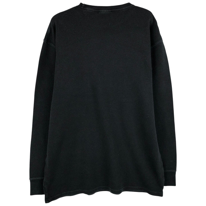 Ralph Lauren POLO RALPH LAUREN SLEEPWEAR Thermal Long T-shirt Waffle Men's XXL cotton black type Vintage Second Hand