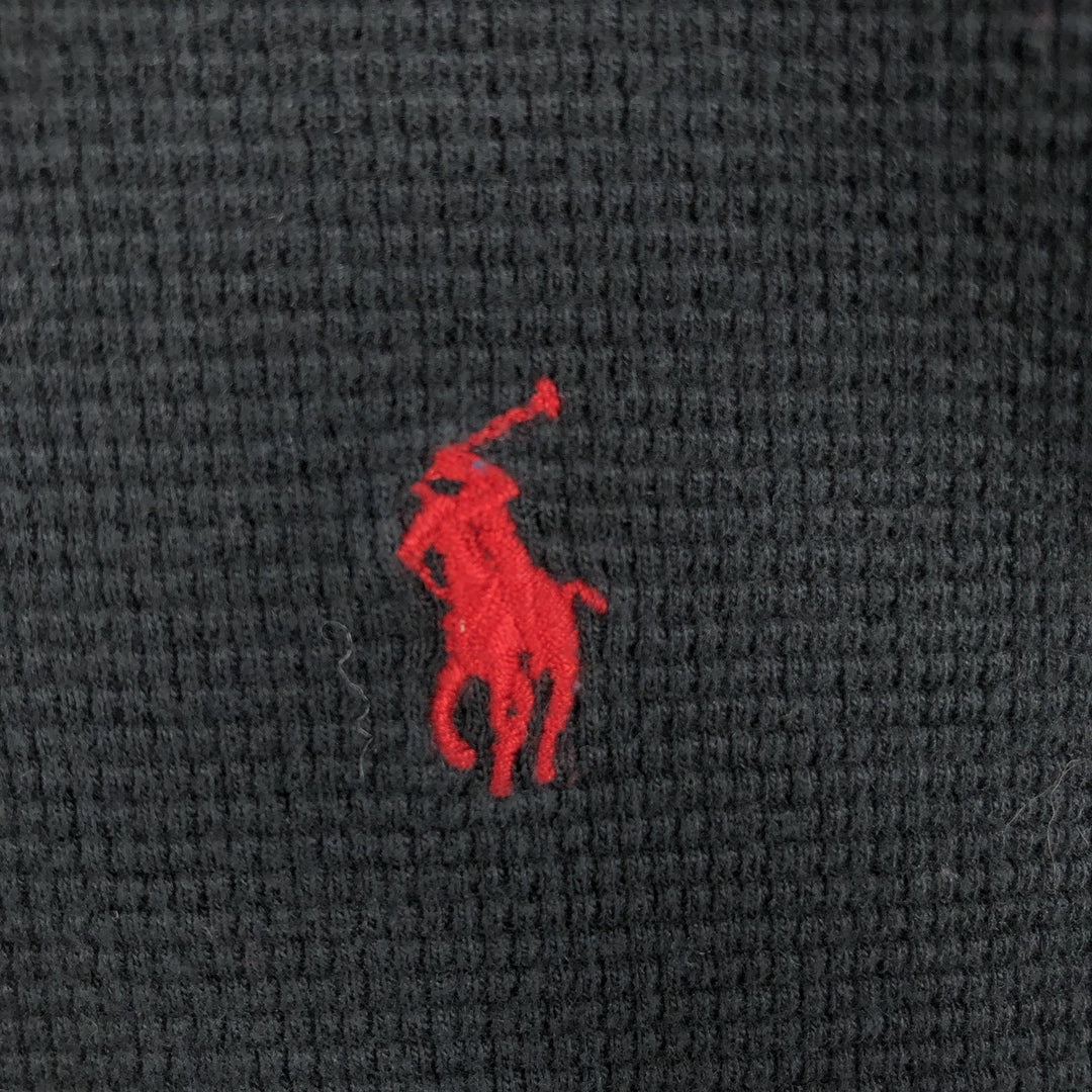 Ralph Lauren POLO RALPH LAUREN SLEEPWEAR Thermal Long T-shirt Waffle Men's XXL cotton black type Vintage Second Hand