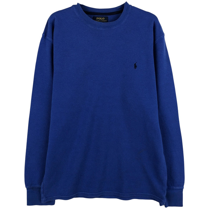Ralph Lauren POLO RALPH LAUREN Thermal Long T-shirt Waffle Men's XL cotton blue type Vintage Second Hand