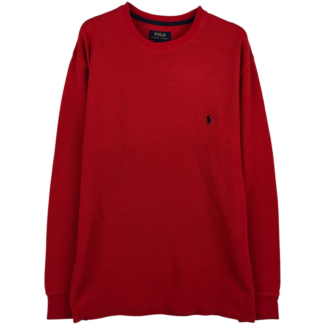 Ralph Lauren POLO RALPH LAUREN Thermal Long T-shirt Waffle Men's XL cotton red type Vintage Second Hand