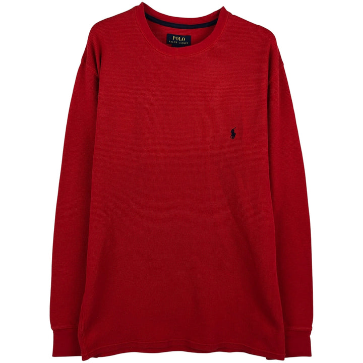 Ralph Lauren POLO RALPH LAUREN Thermal Long T-shirt Waffle Men's XL cotton red type Vintage Second Hand