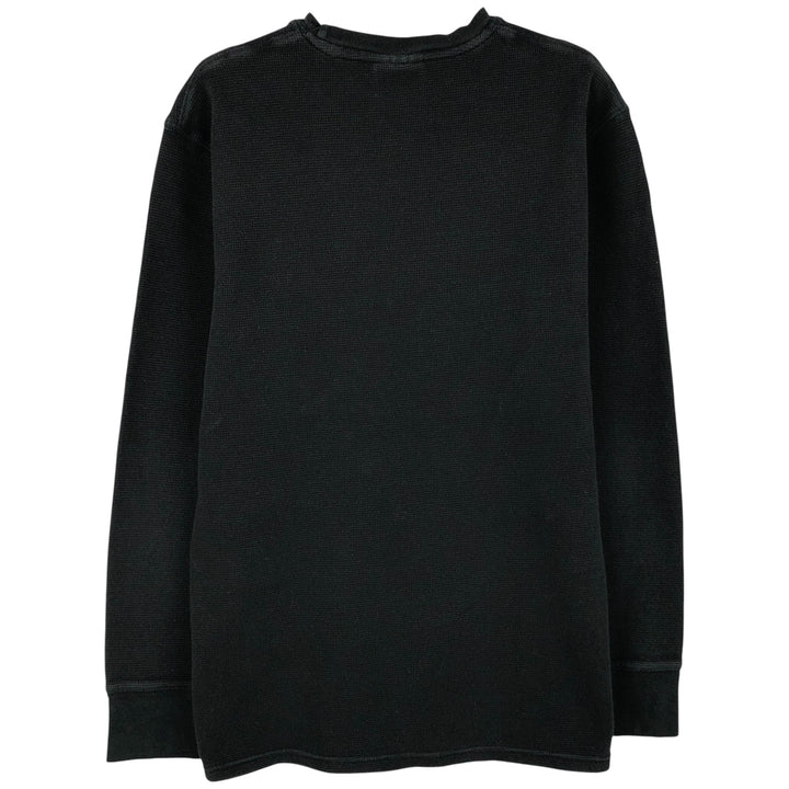 Ralph Lauren POLO RALPH LAUREN SLEEPWEAR Thermal Long T-shirt Waffle Men's M size cotton black type Vintage Second Hand