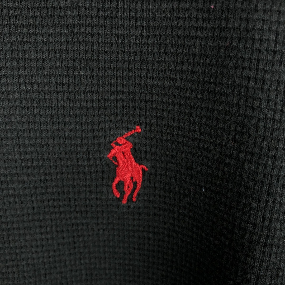 Ralph Lauren POLO RALPH LAUREN SLEEPWEAR Thermal Long T-shirt Waffle Men's M size cotton black type Vintage Second Hand
