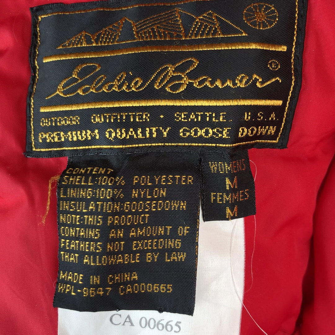 80s-90'S Eddie Bauer Premier Polar Parka, Black Tag, Goose Down Jacket, Women's, Size M polyester red type Vintage Second Hand