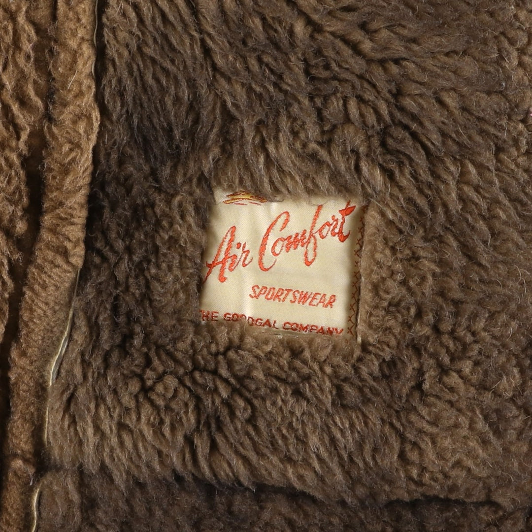AIR COMFORT Boa Collar Sheepskin Mouton Coat, Women's Size L unclear Beige type Vintage Second Hand