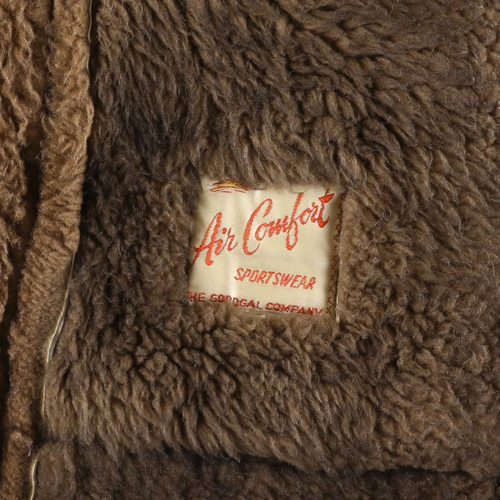 AIR COMFORT Boa Collar Sheepskin Mouton Coat, Women's Size L unclear Beige type Vintage Second Hand