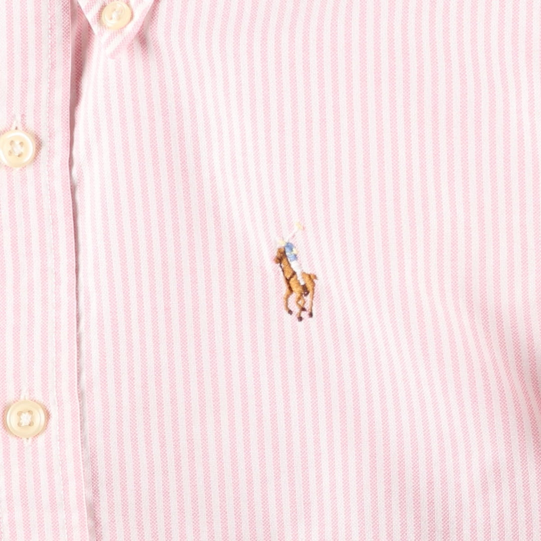 Ralph Lauren Classic Fit Long Sleeve Button-Down Striped Shirt, Women's Size Medium cotton pink type Vintage Second Hand
