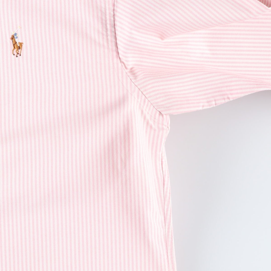 Ralph Lauren Classic Fit Long Sleeve Button-Down Striped Shirt, Women's Size Medium cotton pink type Vintage Second Hand