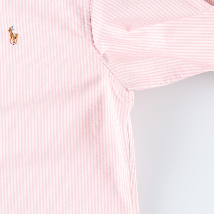 Ralph Lauren Classic Fit Long Sleeve Button-Down Striped Shirt, Women's Size Medium cotton pink type Vintage Second Hand