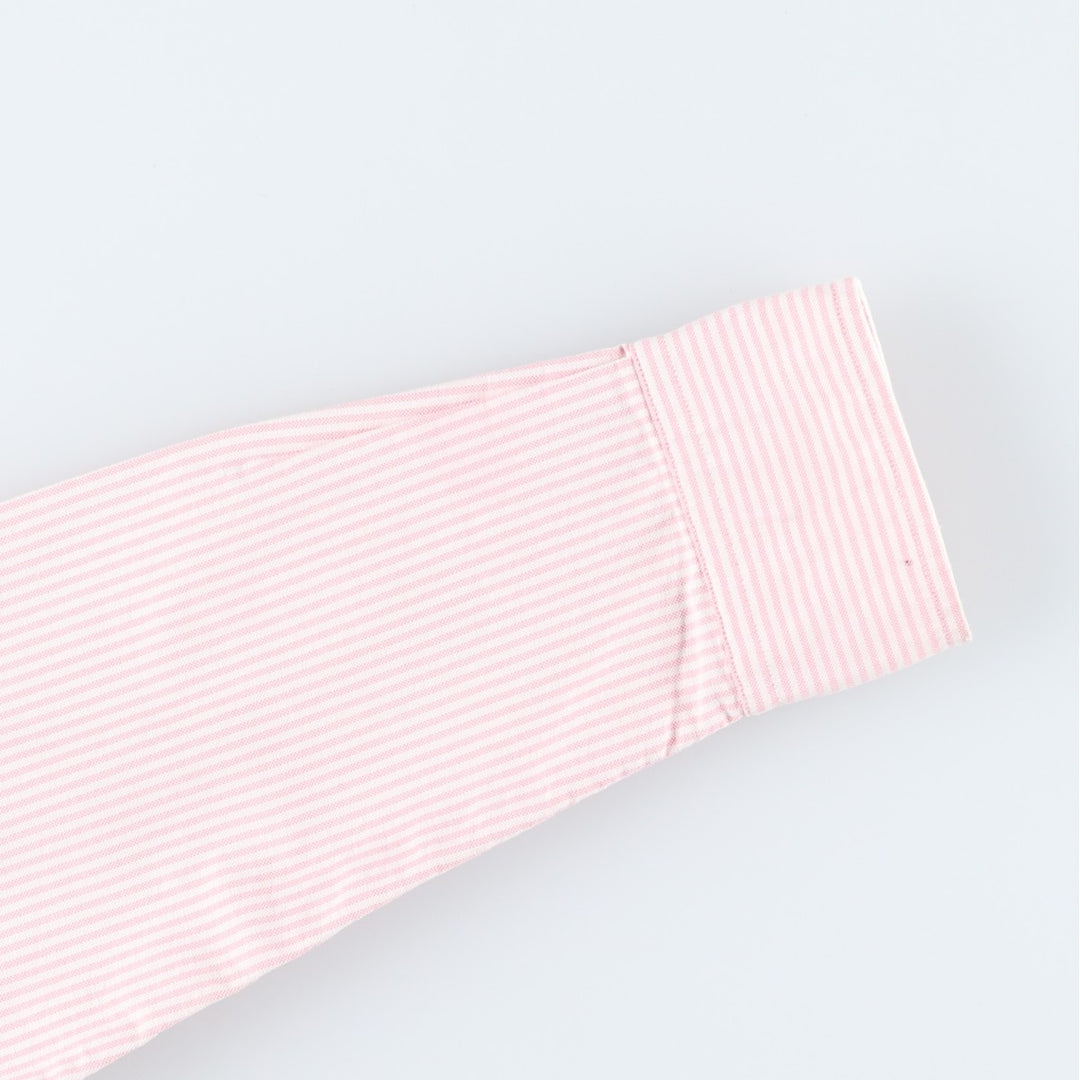 Ralph Lauren Classic Fit Long Sleeve Button-Down Striped Shirt, Women's Size Medium cotton pink type Vintage Second Hand