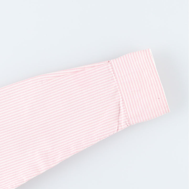 Ralph Lauren Classic Fit Long Sleeve Button-Down Striped Shirt, Women's Size Medium cotton pink type Vintage Second Hand
