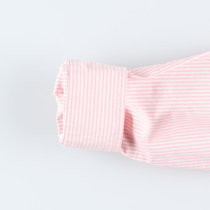 Ralph Lauren Classic Fit Long Sleeve Button-Down Striped Shirt, Women's Size Medium cotton pink type Vintage Second Hand