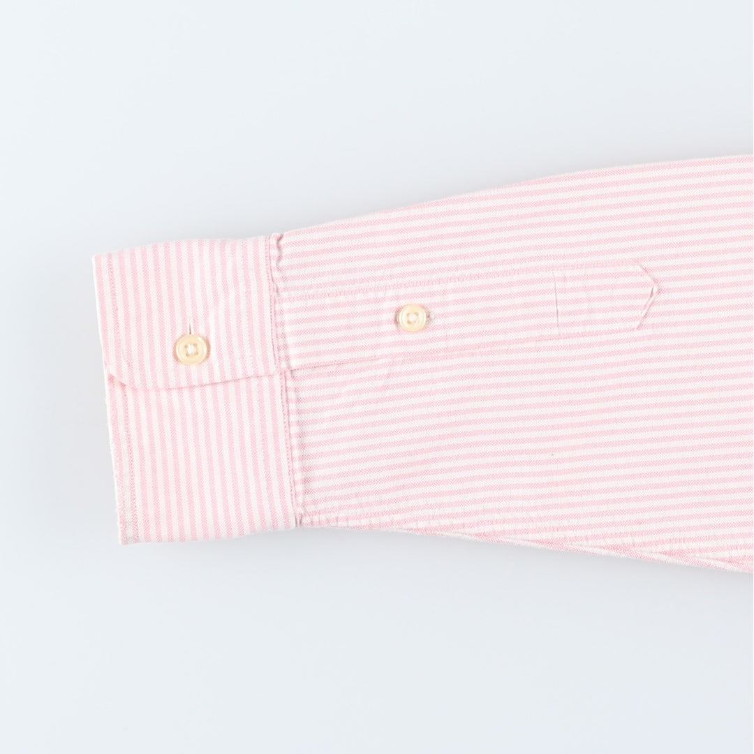Ralph Lauren Classic Fit Long Sleeve Button-Down Striped Shirt, Women's Size Medium cotton pink type Vintage Second Hand