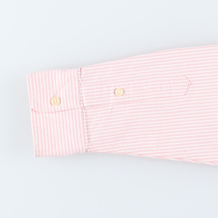 Ralph Lauren Classic Fit Long Sleeve Button-Down Striped Shirt, Women's Size Medium cotton pink type Vintage Second Hand