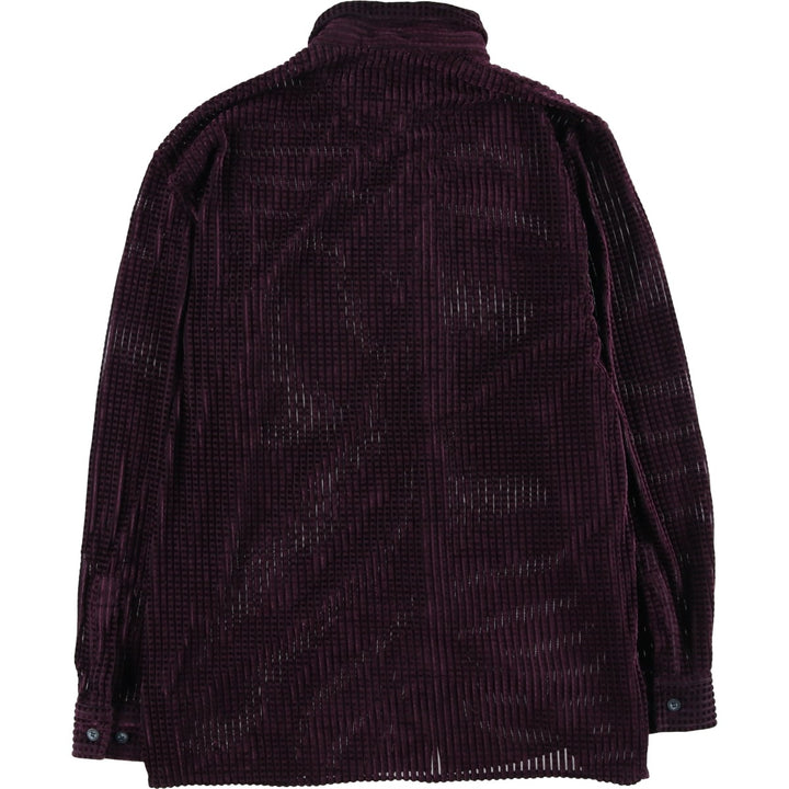 STAMP COLLECTION Long Sleeve Velvet Box Shirt, Women's Size L polyester purple type Vintage Second Hand