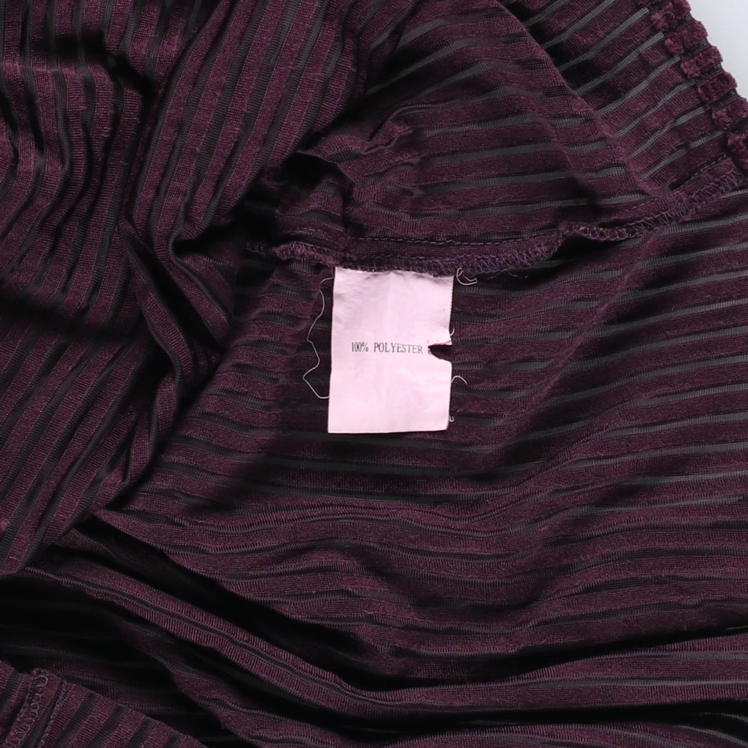 STAMP COLLECTION Long Sleeve Velvet Box Shirt, Women's Size L polyester purple type Vintage Second Hand