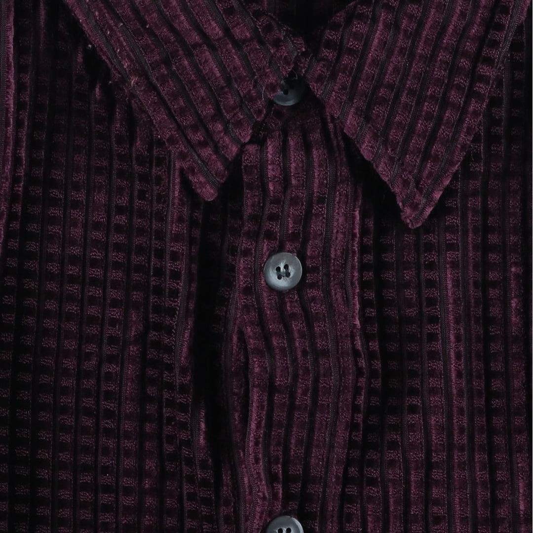STAMP COLLECTION Long Sleeve Velvet Box Shirt, Women's Size L polyester purple type Vintage Second Hand
