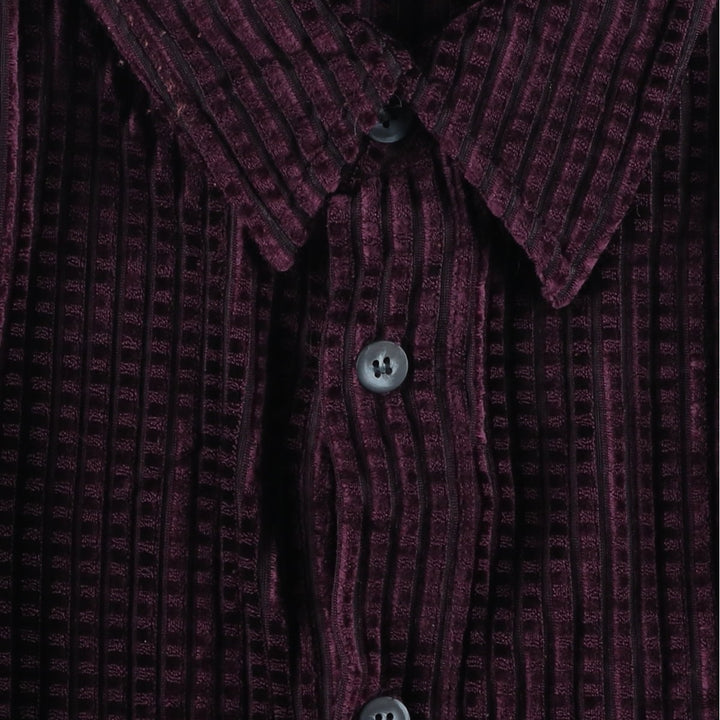 STAMP COLLECTION Long Sleeve Velvet Box Shirt, Women's Size L polyester purple type Vintage Second Hand
