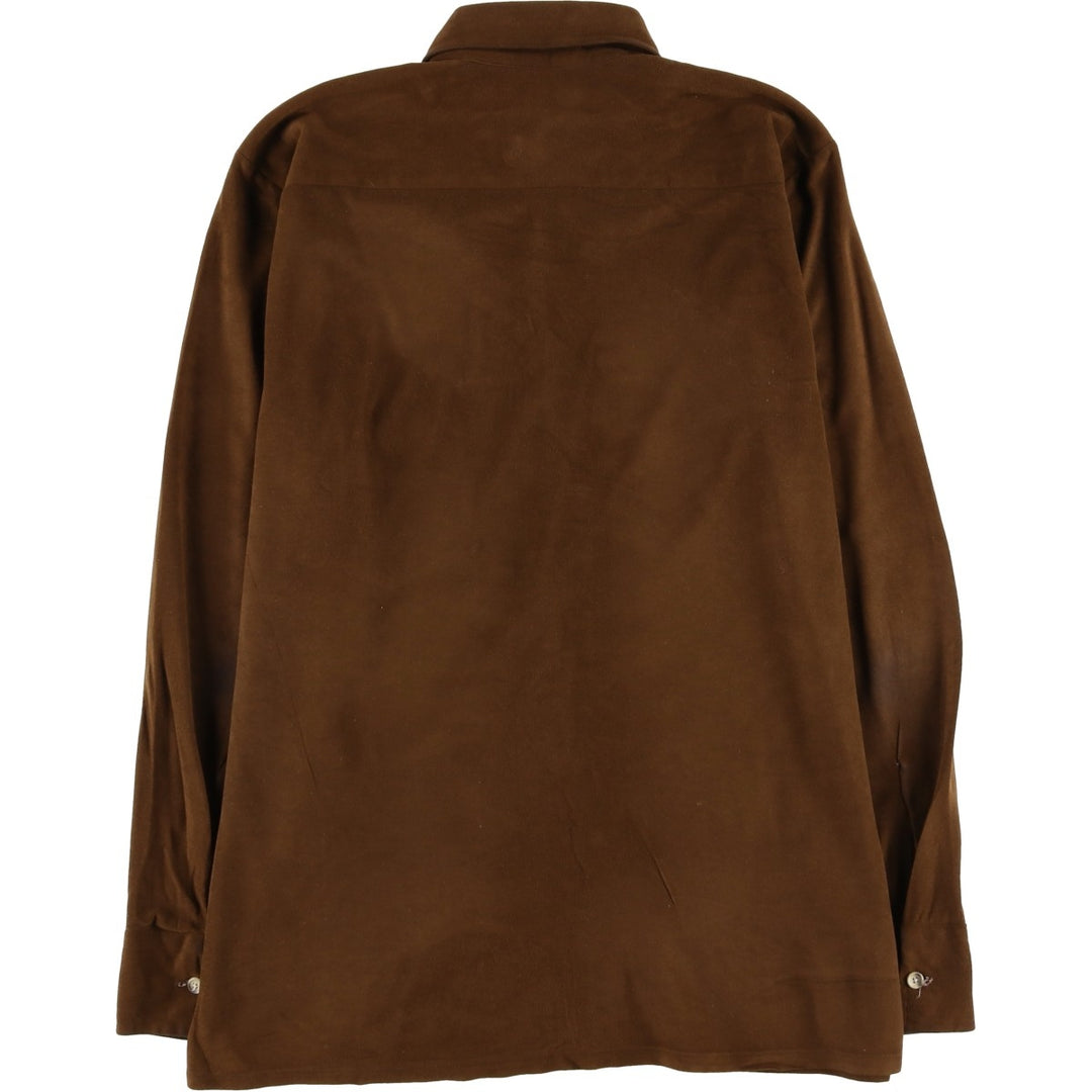 Bloomingdale's long-sleeved faux suede box shirt, size M, from the men's store unclear brown type Vintage Second Hand