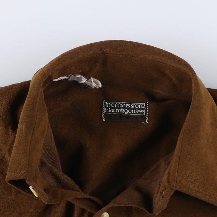 Bloomingdale's long-sleeved faux suede box shirt, size M, from the men's store unclear brown type Vintage Second Hand