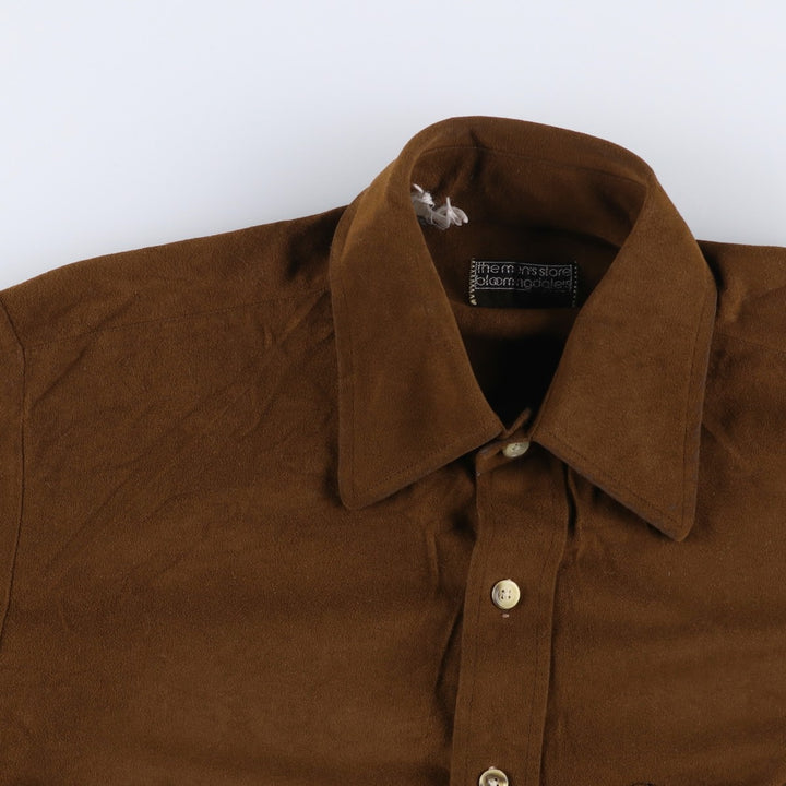 Bloomingdale's long-sleeved faux suede box shirt, size M, from the men's store unclear brown type Vintage Second Hand