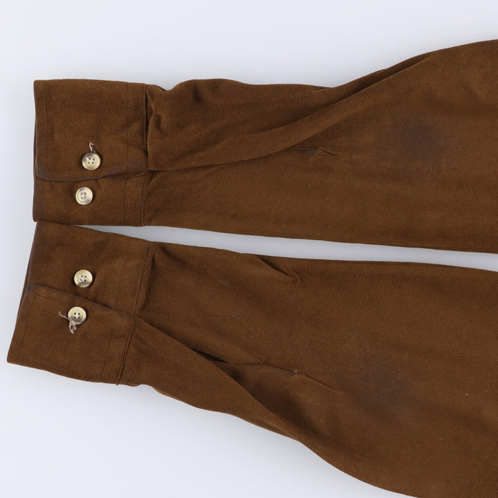 Bloomingdale's long-sleeved faux suede box shirt, size M, from the men's store unclear brown type Vintage Second Hand
