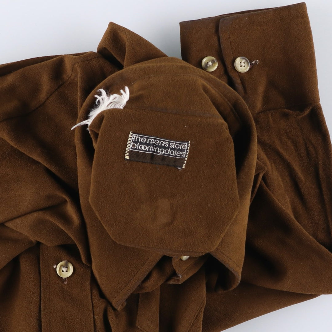 Bloomingdale's long-sleeved faux suede box shirt, size M, from the men's store unclear brown type Vintage Second Hand