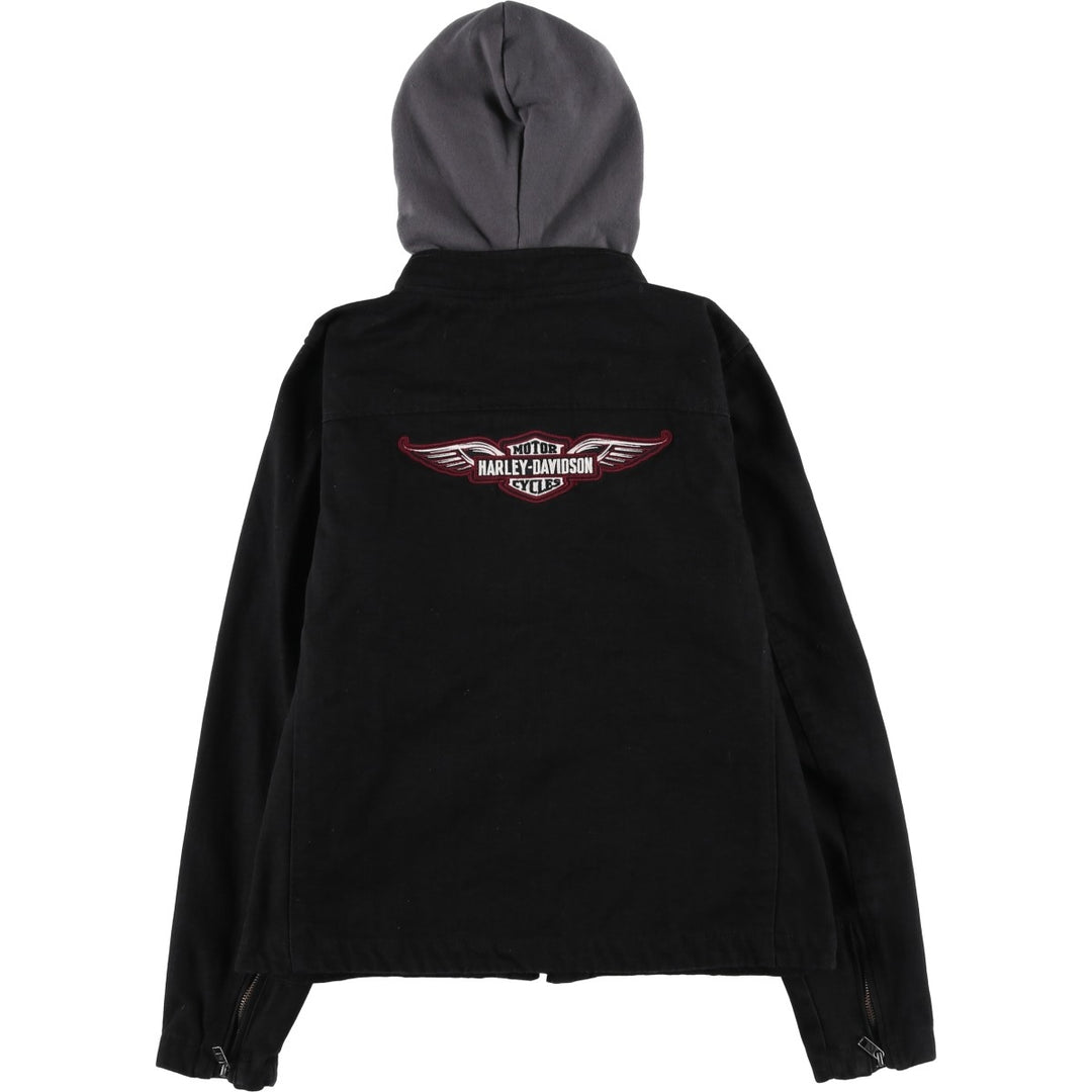 Harley-Davidson Denim Hoodie, Women's, Size L cotton black type Vintage Second Hand