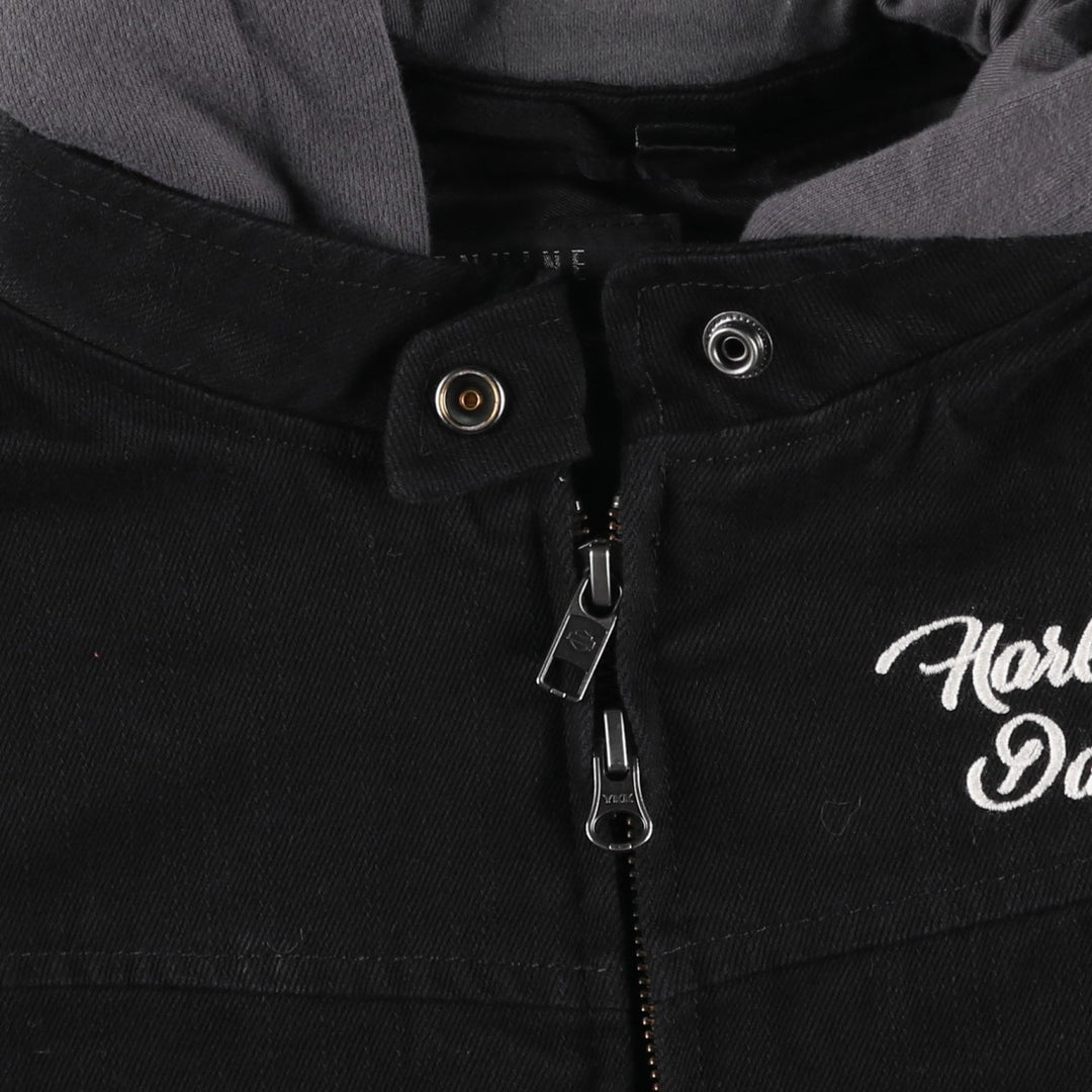Harley-Davidson Denim Hoodie, Women's, Size L cotton black type Vintage Second Hand