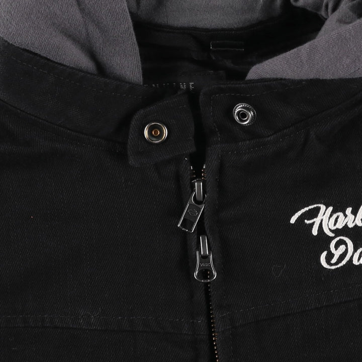 Harley-Davidson Denim Hoodie, Women's, Size L cotton black type Vintage Second Hand