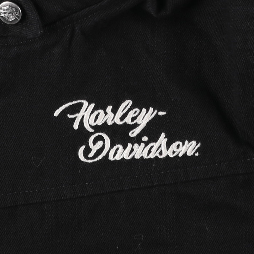 Harley-Davidson Denim Hoodie, Women's, Size L cotton black type Vintage Second Hand